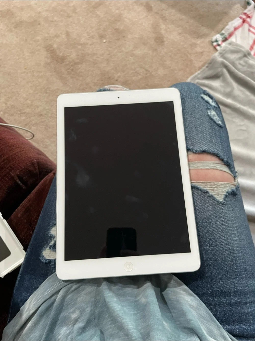Apple iPad White Front Tablet with Home Button